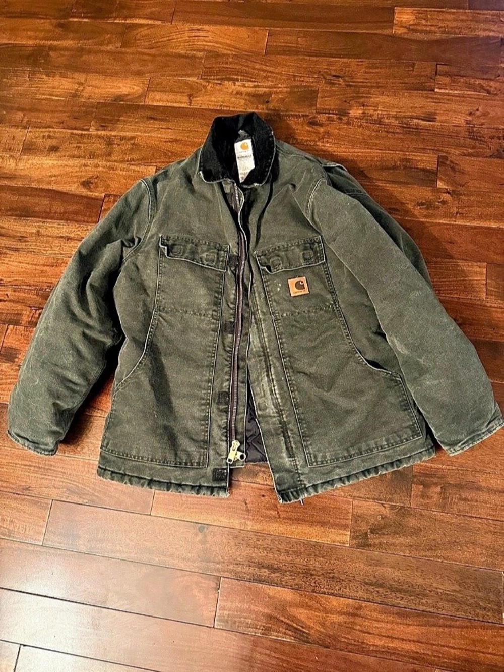Carhartt Washed Duck Insulated Active Jacket / J130 J140 Work Jacket in Green